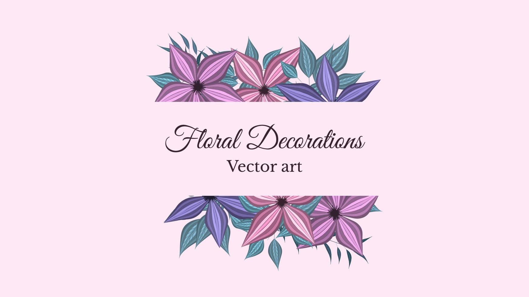 Satz von Vektor floralen Elementen Blumen Rahmen detaillierte Grußkarten