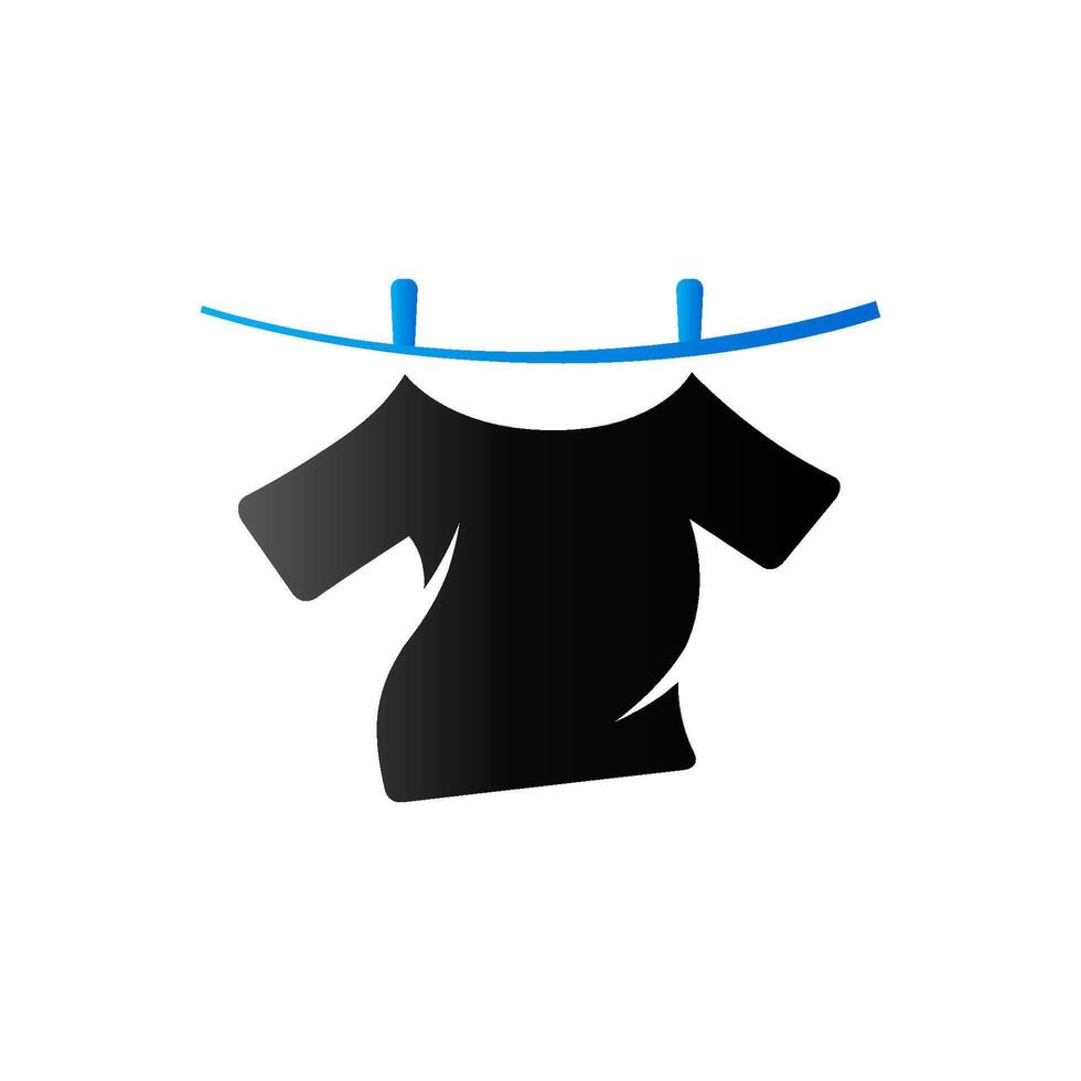 Kleider hängen Symbol im Duo Ton Farbe. Wäsche Reinigung Waschen vektor
