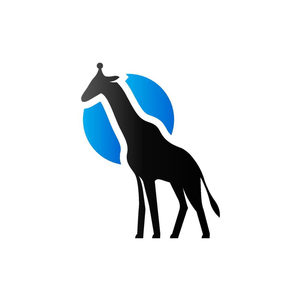 giraff ikon i duo tona Färg. djur- däggdjur gräsätande vektor