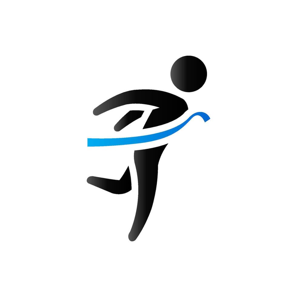 Fertig Linie Symbol im Duo Ton Farbe. Sport Marathon- Wettbewerb vektor
