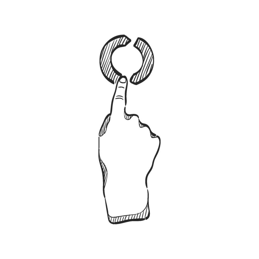 hand dragen skiss ikon pekplatta gest vektor