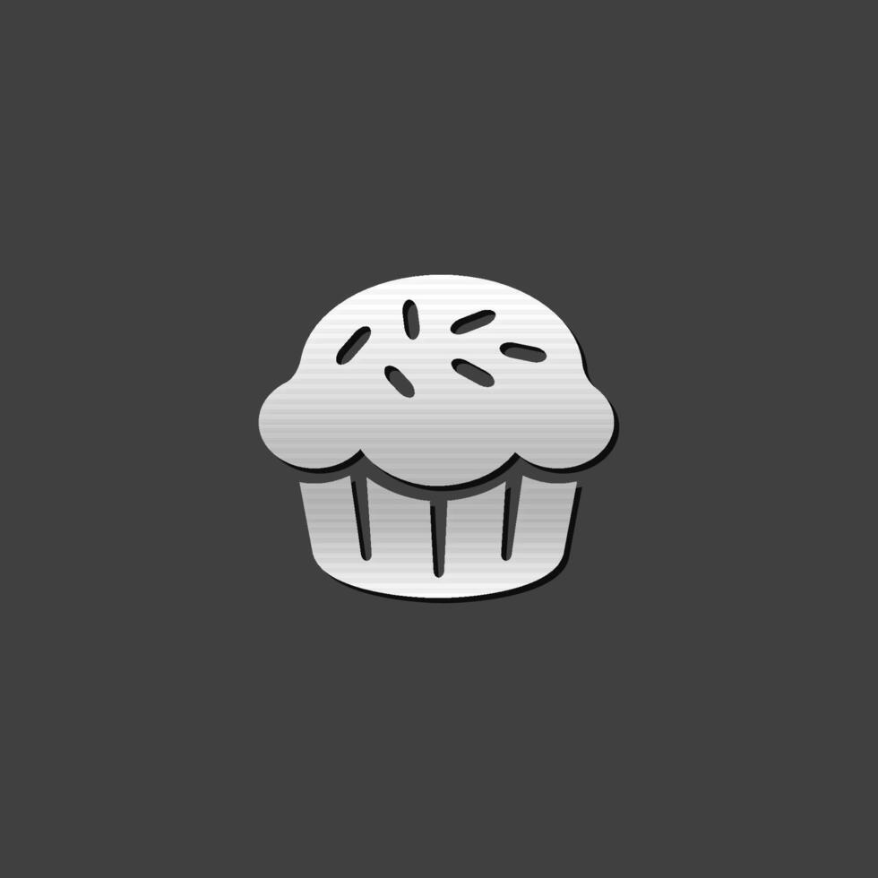 kaka ikon i metallisk grå Färg stil. mat ljuv utsökt vektor