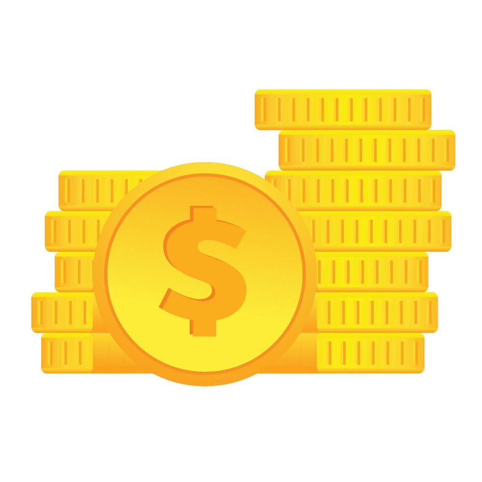 mynt pengar ikon i Färg. rikedom finansiera investering vektor