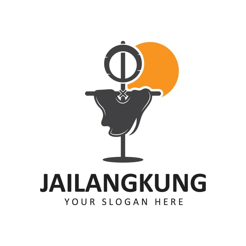 jailangkung logotyp vektor ikon illustration design. en spöklik kallelse docka. andlig marionett spel. indonesiska traditionell spöken marionett spel.