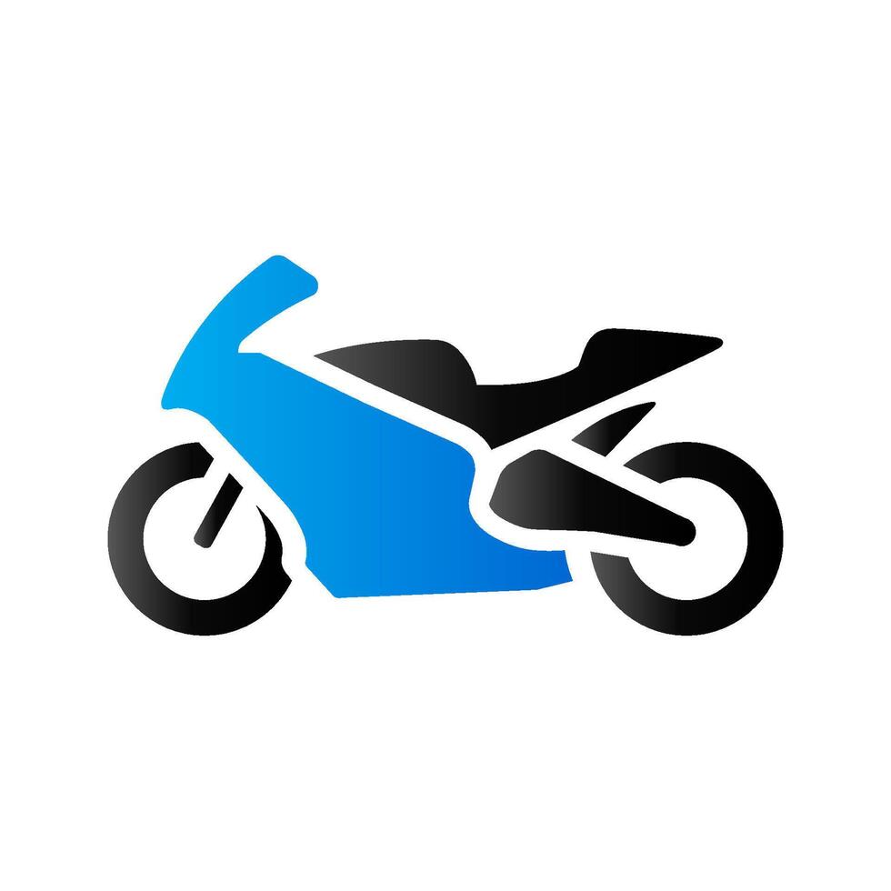 Motorrad Symbol im Duo Ton Farbe. Sport Geschwindigkeit Rennen vektor
