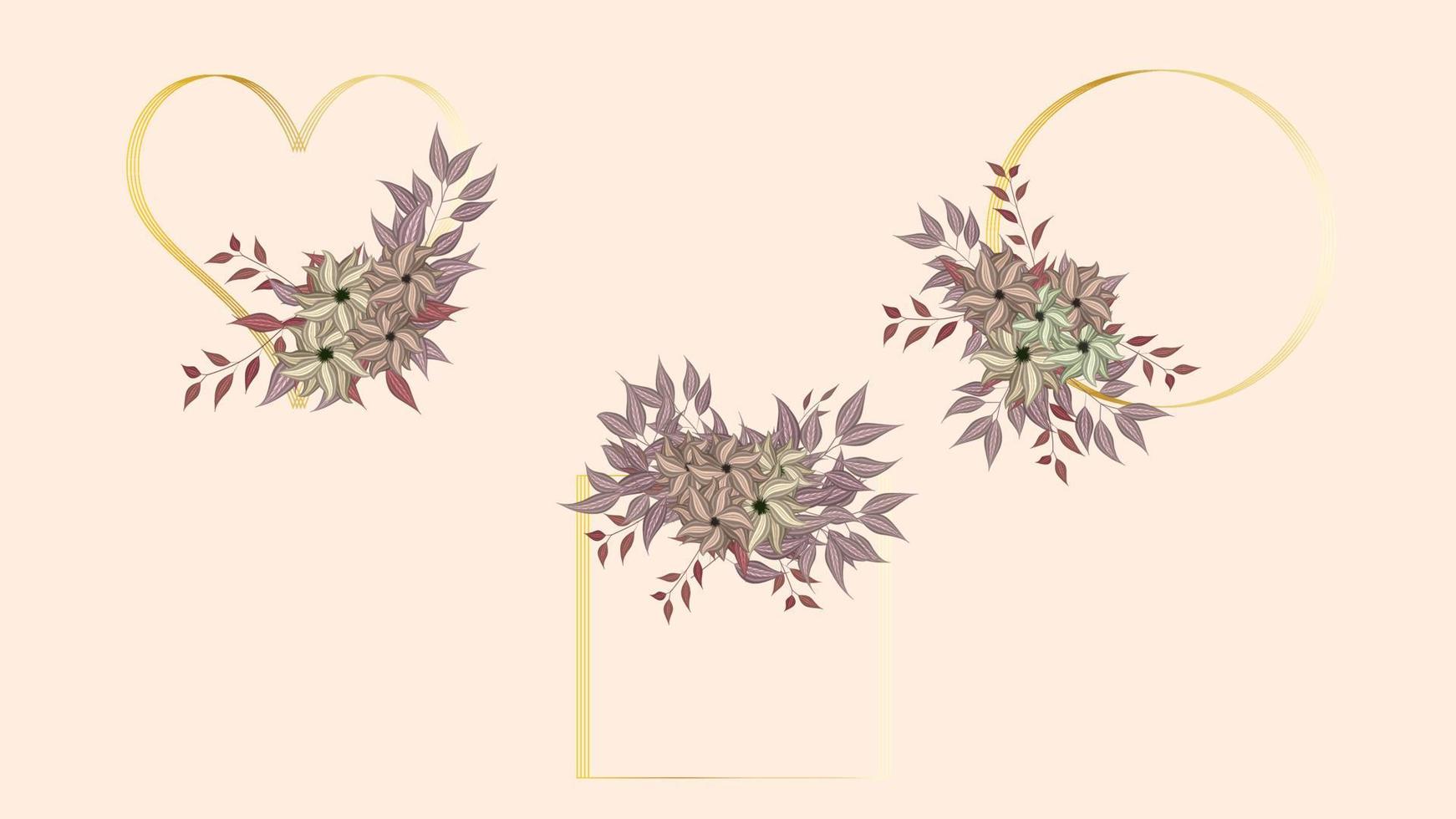 botanisk blomma inbjudan gratulationskort för bröllop dekoration händelse vektor