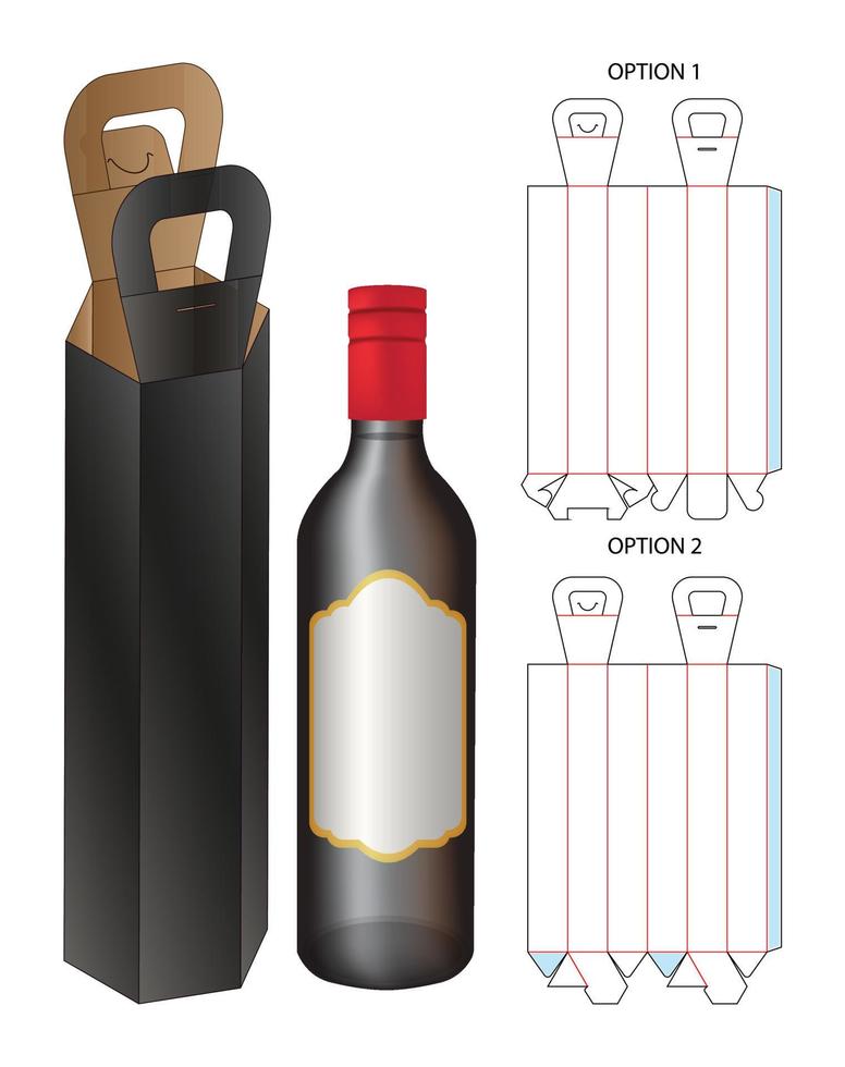 Box Verpackung gestanzte Vorlage Design. 3D-Modell vektor