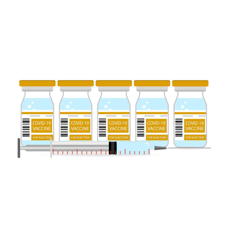 tillförsel vaccination, korona skydd, immunisering vektor illustration, medicinsk forskning covid19, immun injektion för hälsa, mot covid ampull farmaceutisk vaccin