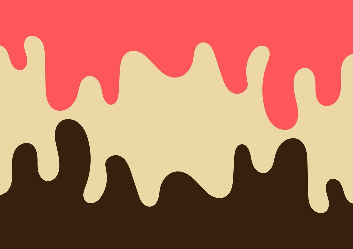 abstrakter Hintergrund mit geschmolzener Schokolade und geschmolzenen Erdbeeren vektor