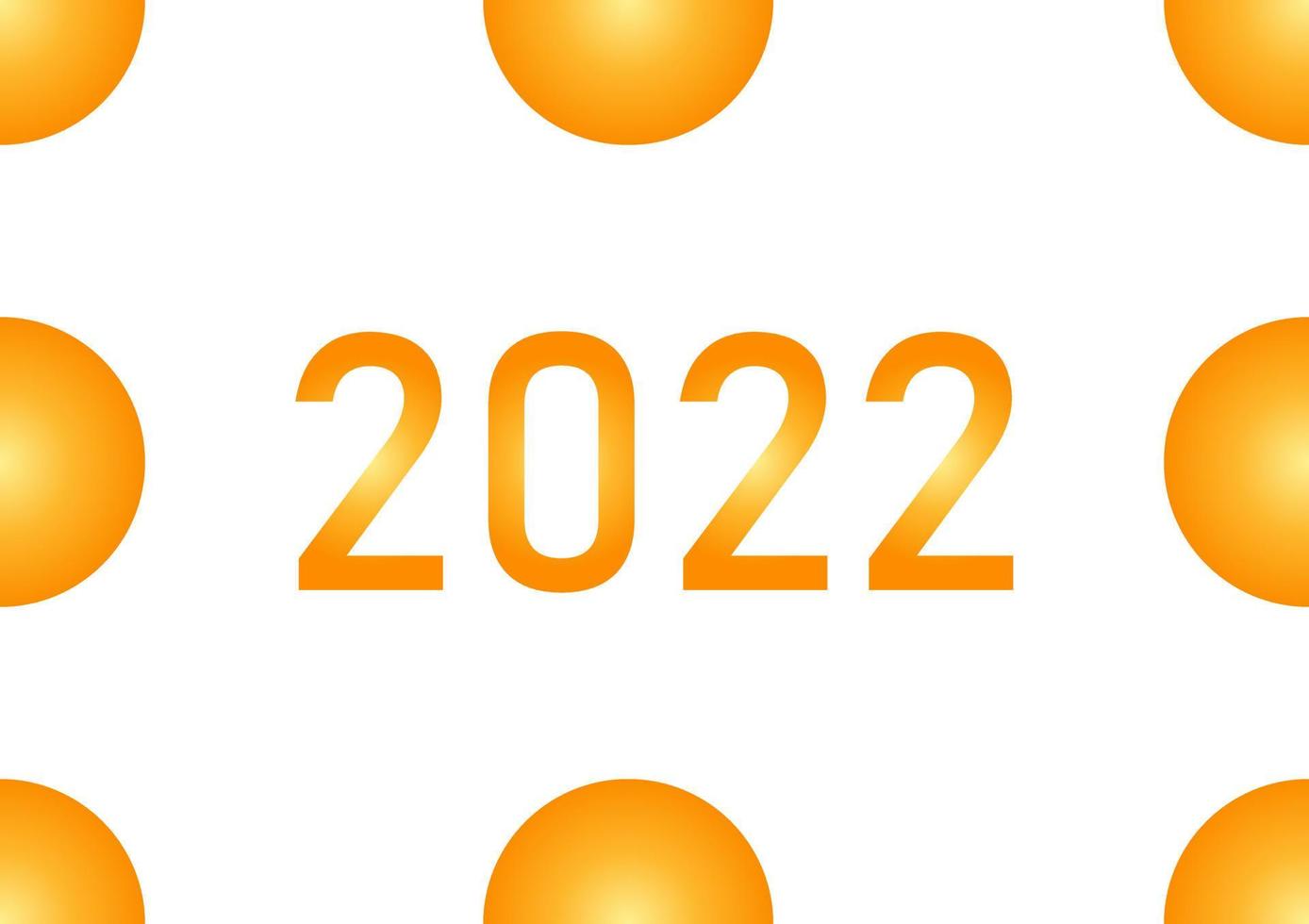 bakgrund på temat det nya året 2022 med gyllene bollar vektor