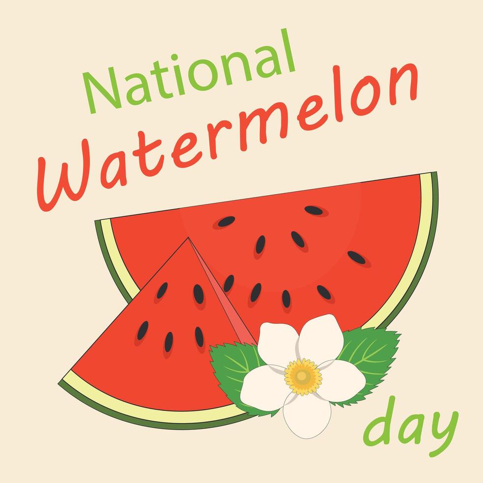 nationell vattenmelon dag. nationell vattenmelon dag på 03 augusti baner bakgrund. horisontell baner mall design vektor