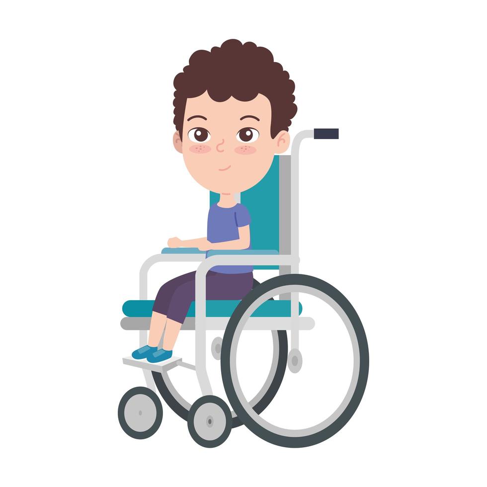 pojke i rullstol vektor