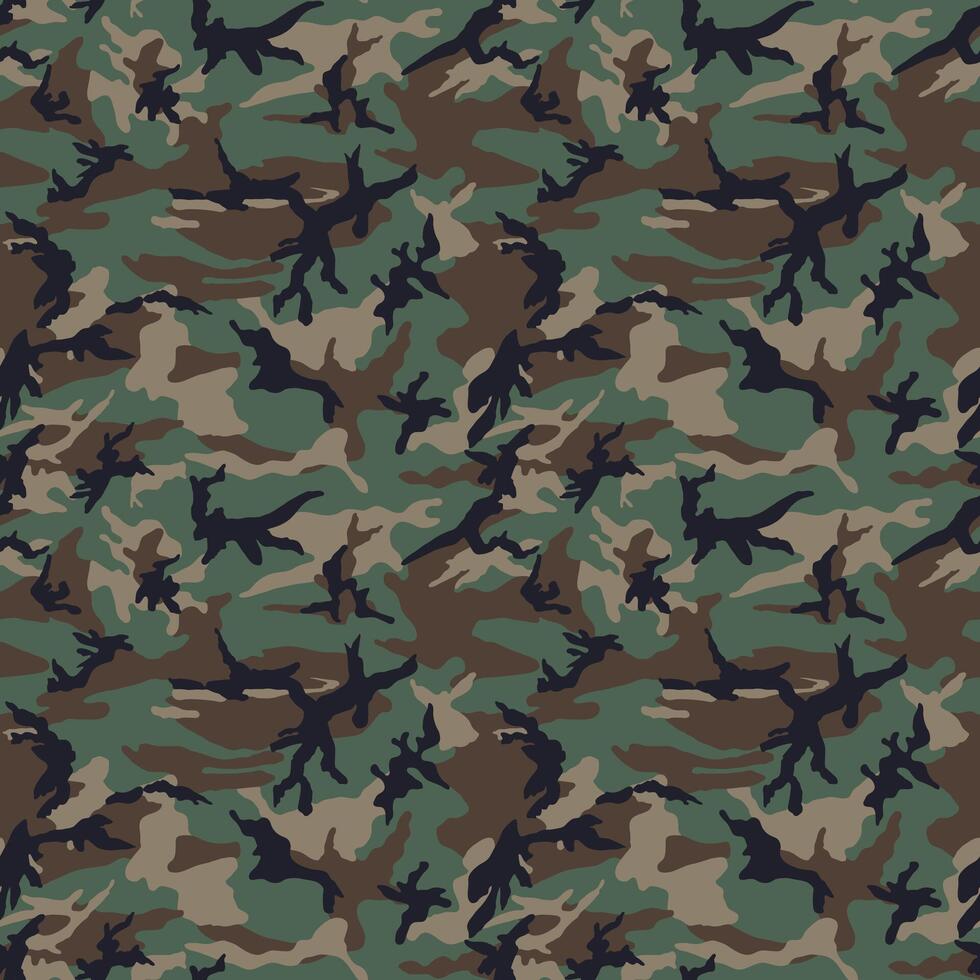 textur militär kamouflage upprepningar sömlös armén grön jakt vektor