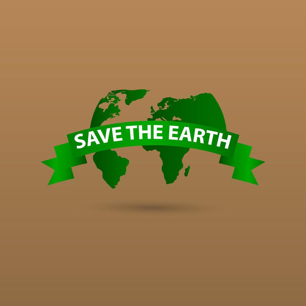 spara jorden vektordesign för bannertryck och hälsningsbakgrund vektor