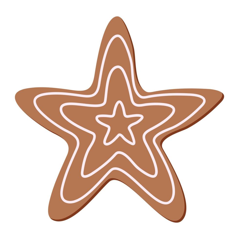 Cookie-Stern-Lebkuchen-Vektor für Web, Präsentation, Logo, Symbol usw vektor