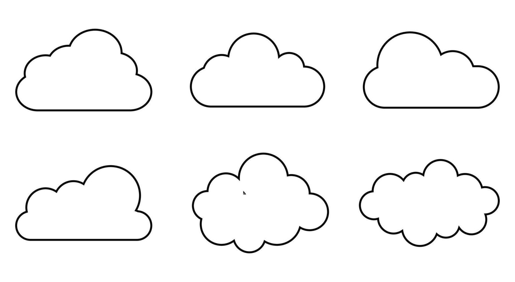 Wolke Linie Kunst Vektor, Wolke Vorlage vektor