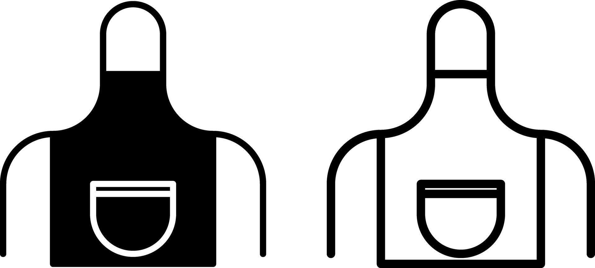 förkläde ikon, tecken, eller symbol i glyf och linje stil isolerat på transparent bakgrund. vektor illustration