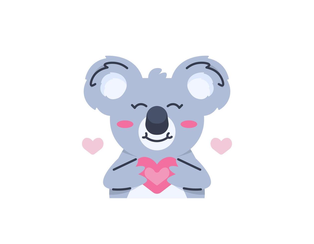 ein Illustration von ein süß Koala halten ein Herz oder Symbol von Liebe. lustig, Niedlich, und bezaubernd Koala Charakter. Tiere und Liebe. Grafik Elemente von Valentinsgrüße Tag. Illustration Design zum Poster vektor