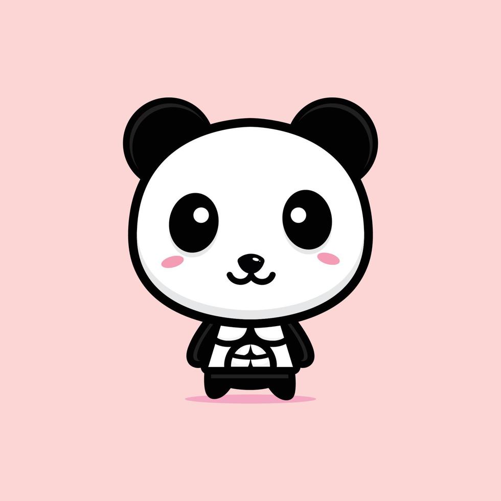 niedliches Panda-Maskottchen-Vektordesign vektor