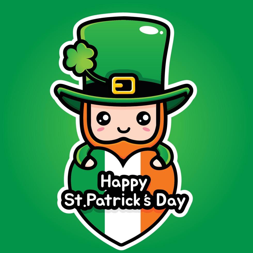 Saint Patrick Day Zeichentrickfigur Kobold vektor