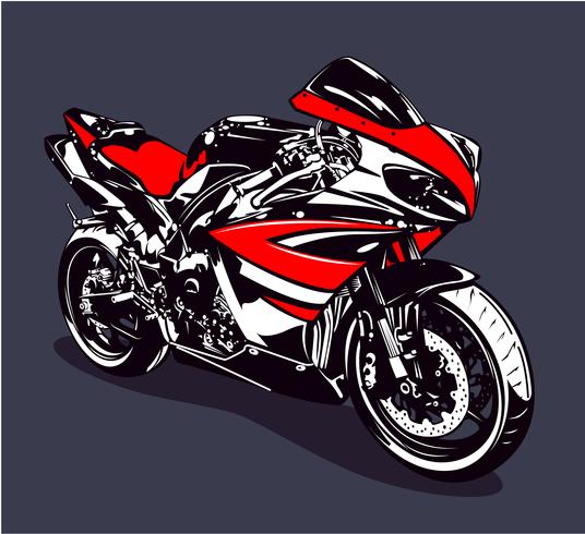 Rotes Sportmotorrad vektor