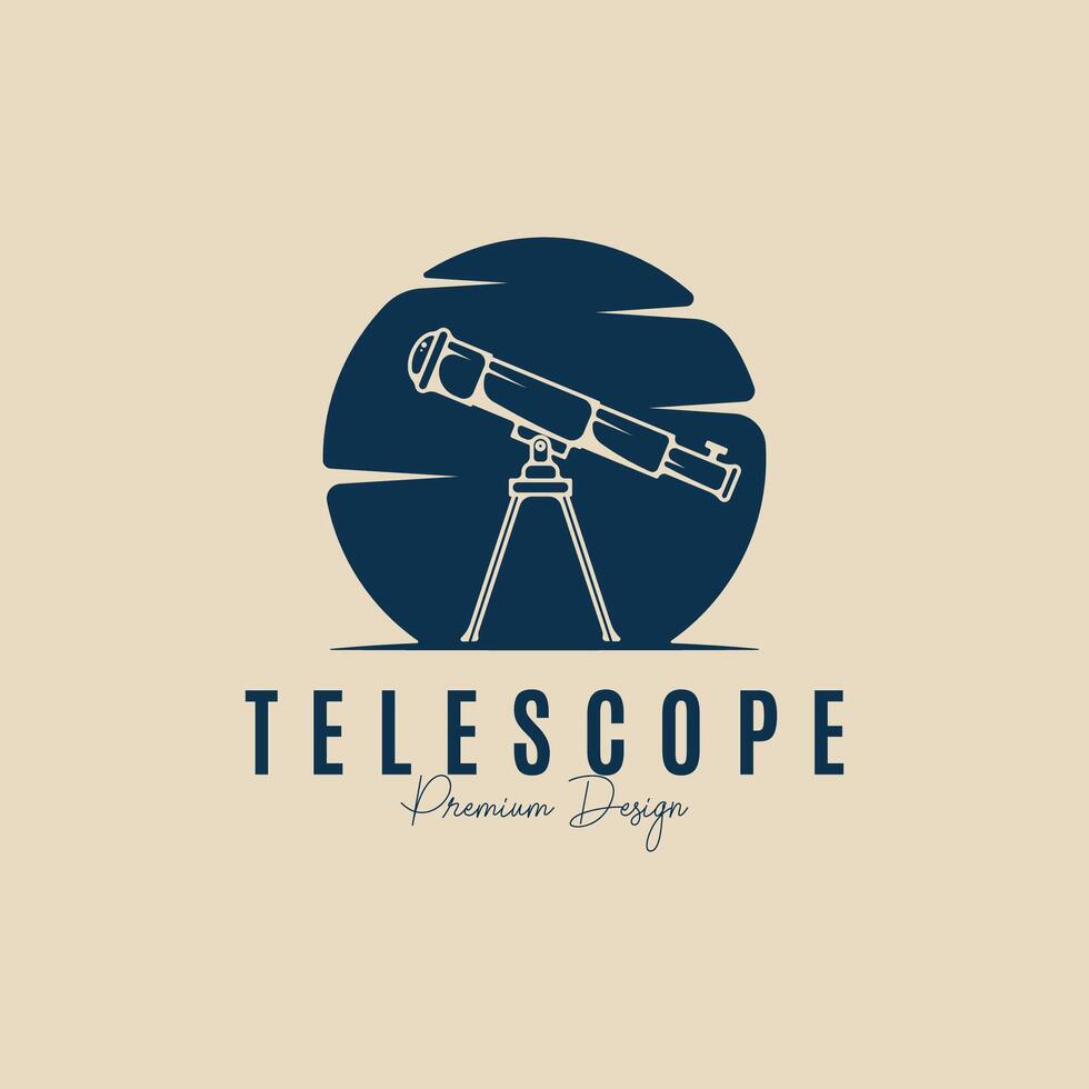 Teleskop Logo Astronomie Symbol , Raum Galaxis Vektor Illustration Design Grafik Vorlage