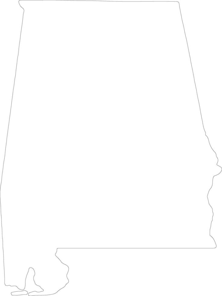 Alabama vereinigt Zustände von Amerika Gliederung Karte vektor
