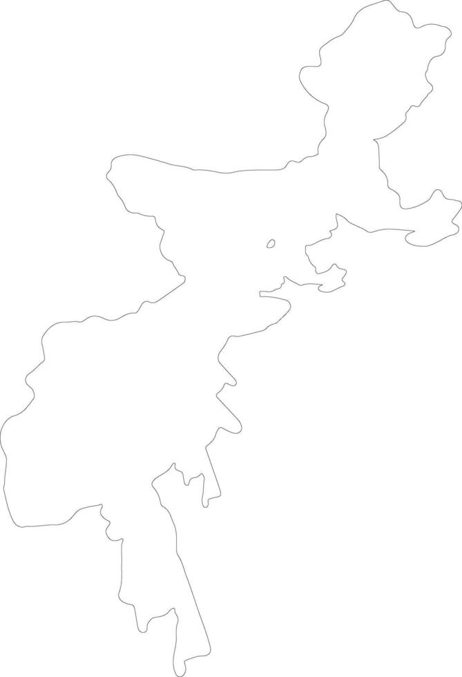 Fata Pakistan Gliederung Karte vektor
