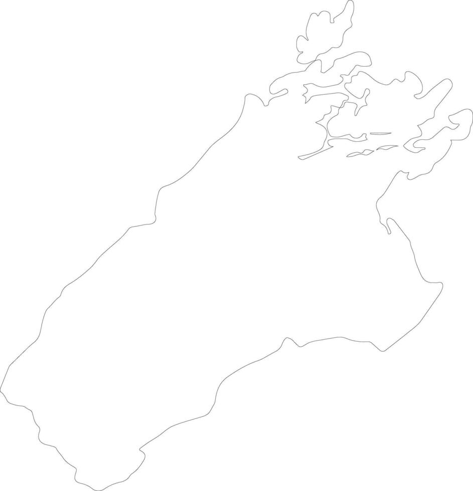 marlborough Kreis Neu Neuseeland Gliederung Karte vektor