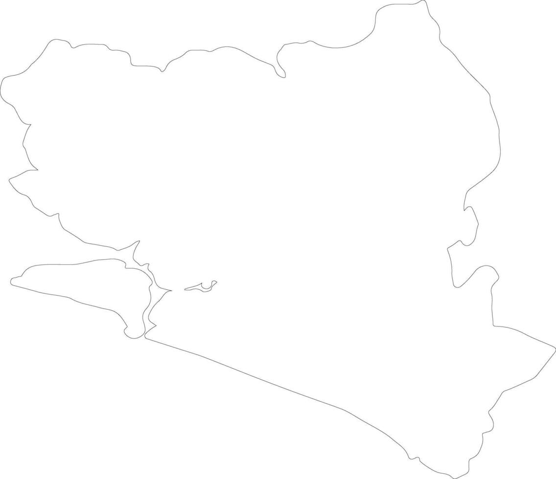 Süd- Sierra leone Gliederung Karte vektor