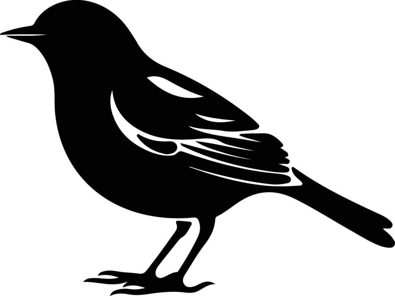 Americanrobin schwarz Silhouette vektor