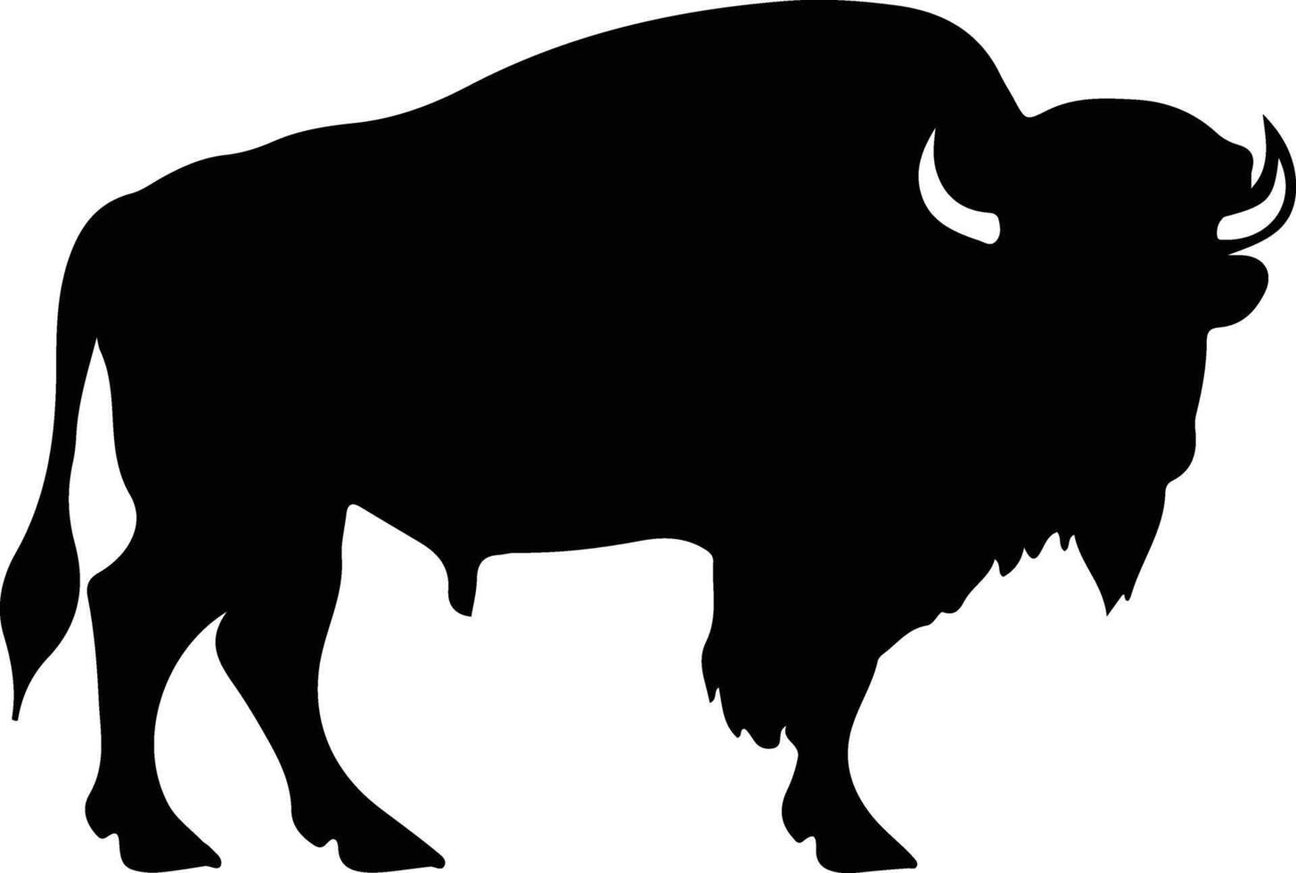 amerikanischer Bison schwarz Silhouette vektor