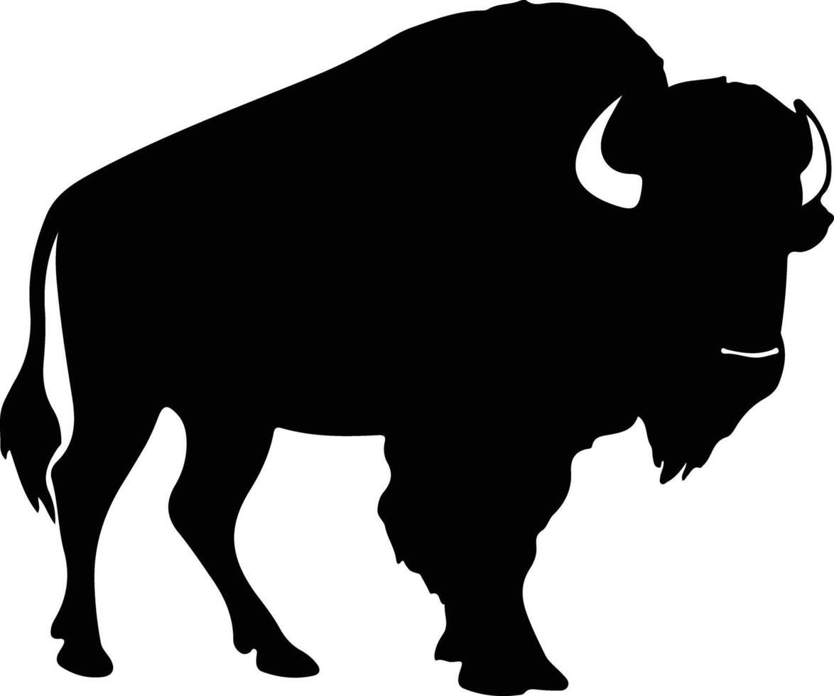 amerikanischer Bison schwarz Silhouette vektor