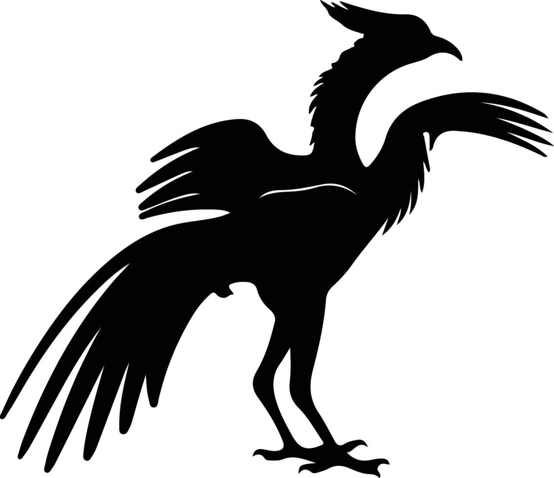 Archaeopteryx schwarz Silhouette vektor