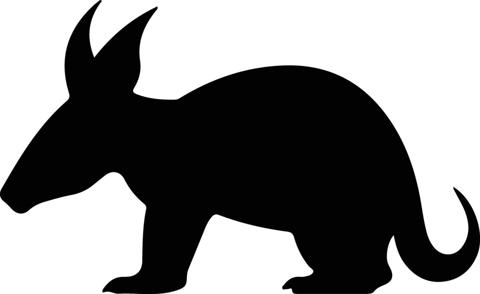 Erdferkel schwarz Silhouette vektor