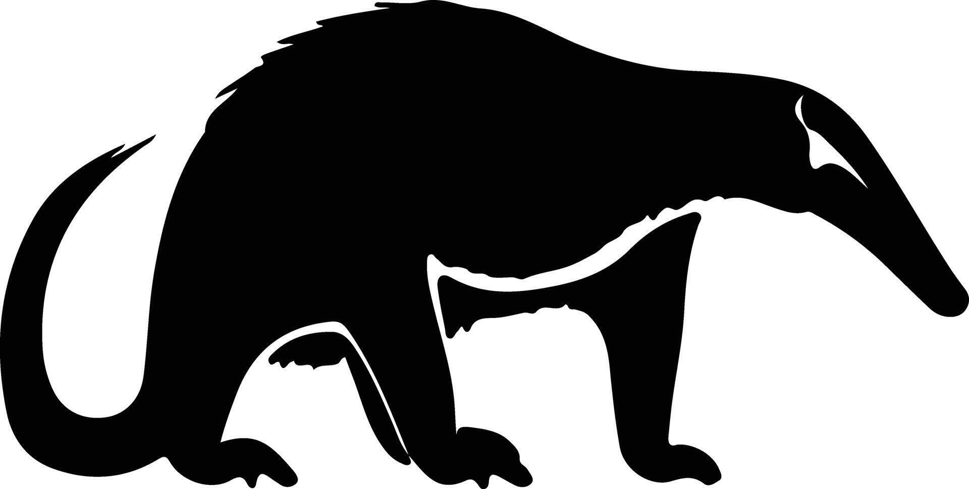 Ameisenbär schwarz Silhouette vektor