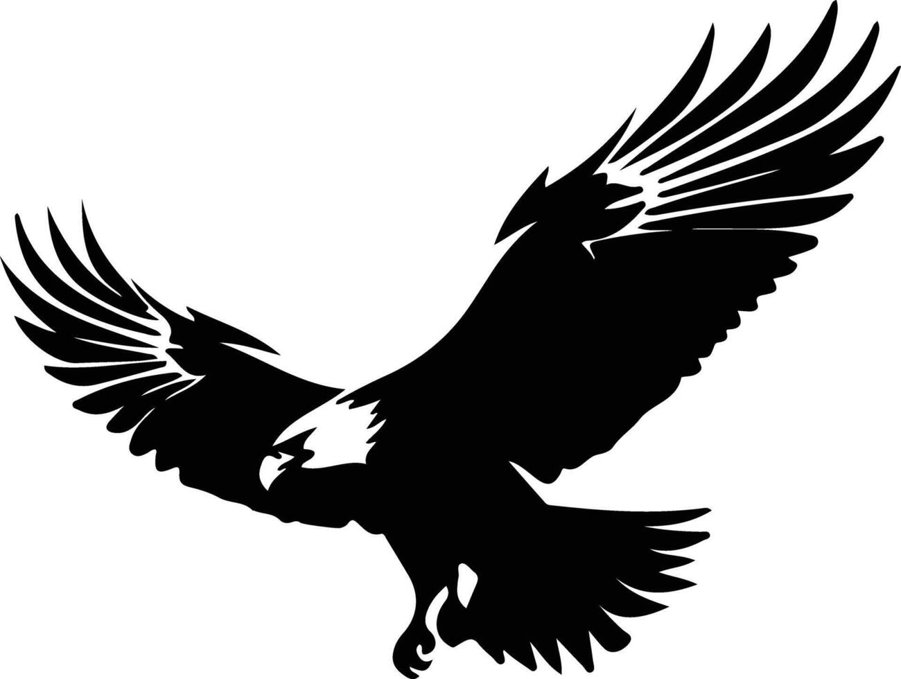 Weißkopfseeadler schwarz Silhouette vektor