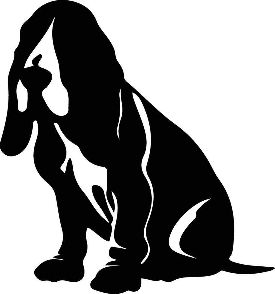 Basset hund svart silhuett vektor