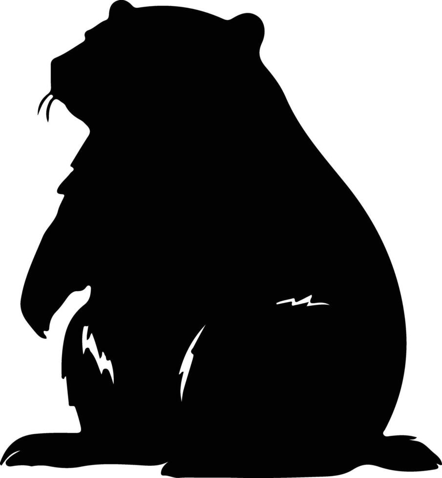 Schwarzbärhamster schwarz Silhouette vektor