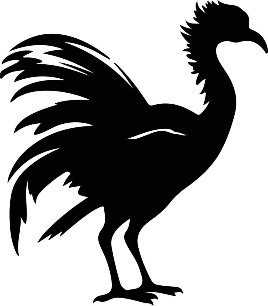 Dinornis schwarz Silhouette vektor