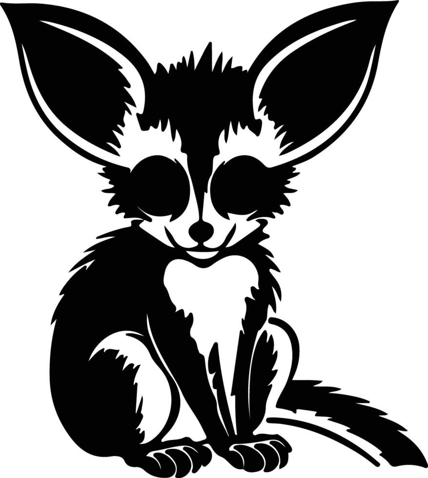 Bushbaby schwarz Silhouette vektor