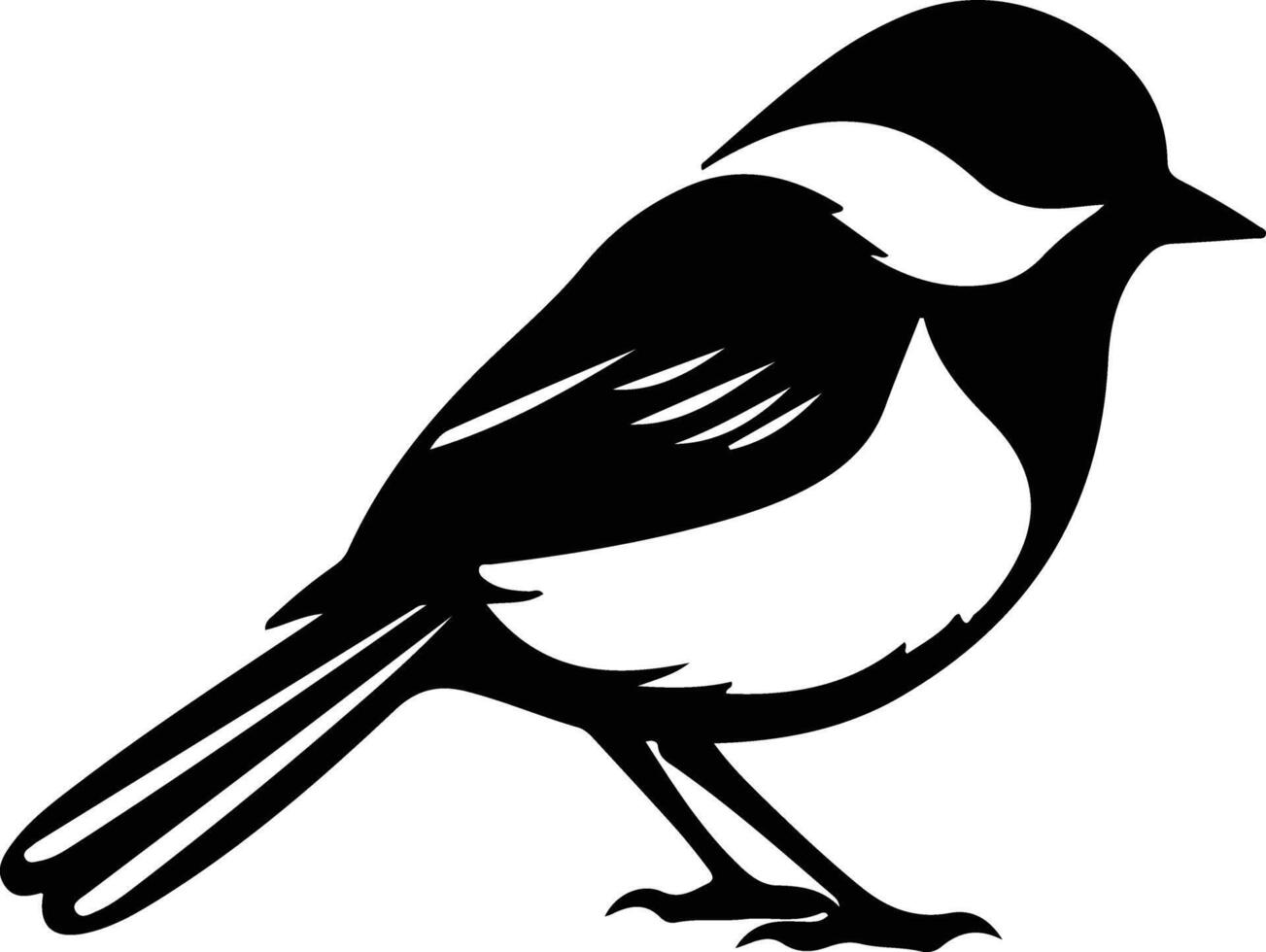 Chickadee schwarz Silhouette vektor