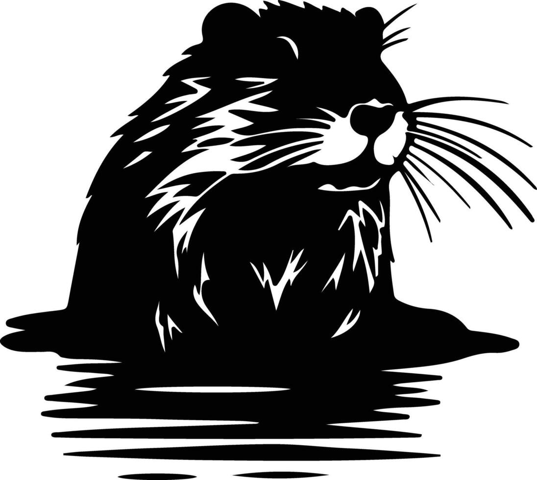 coypu schwarz Silhouette vektor