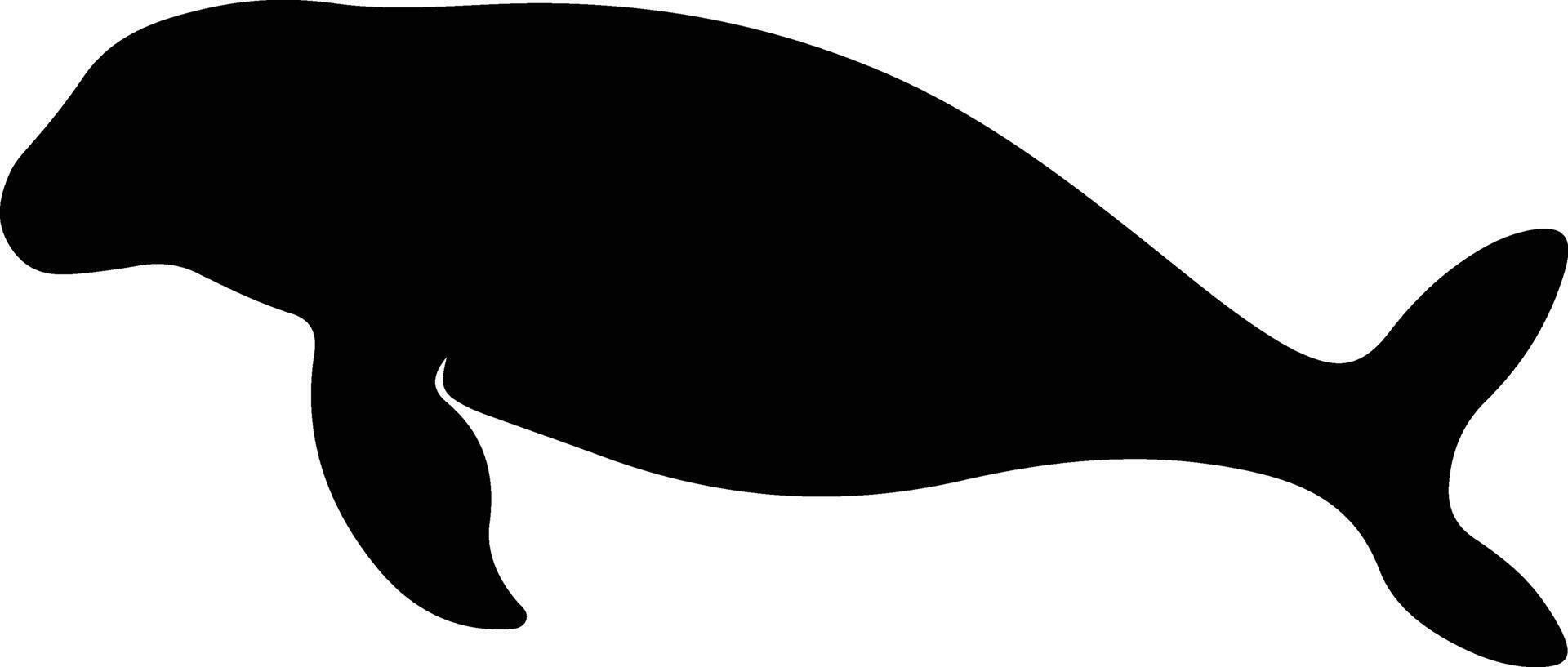 Dugong schwarz Silhouette vektor