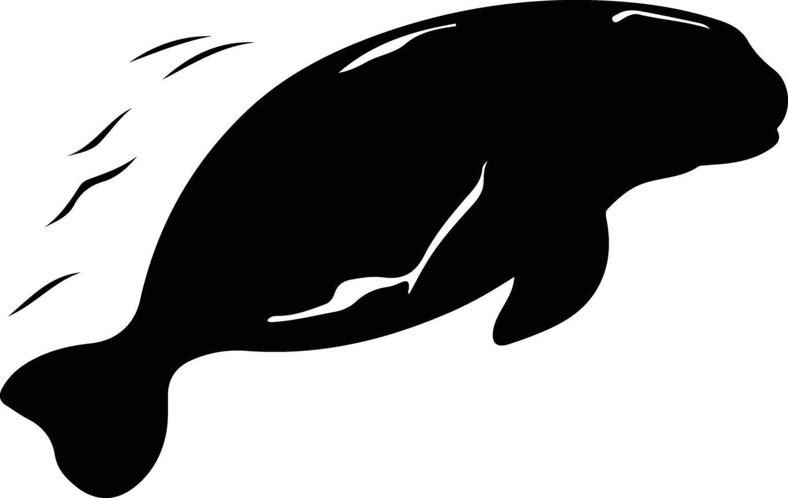 Dugong schwarz Silhouette vektor