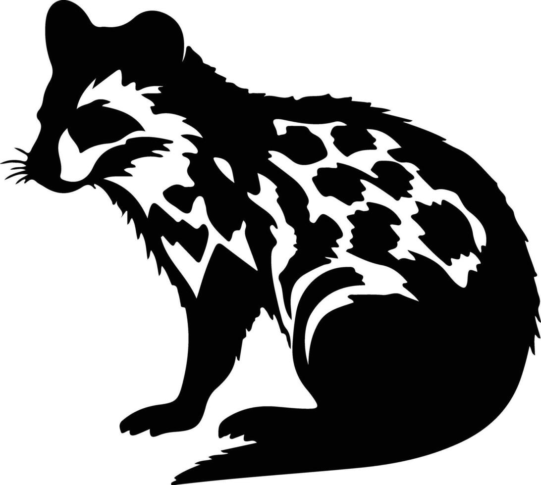 östlichen quoll schwarz Silhouette vektor