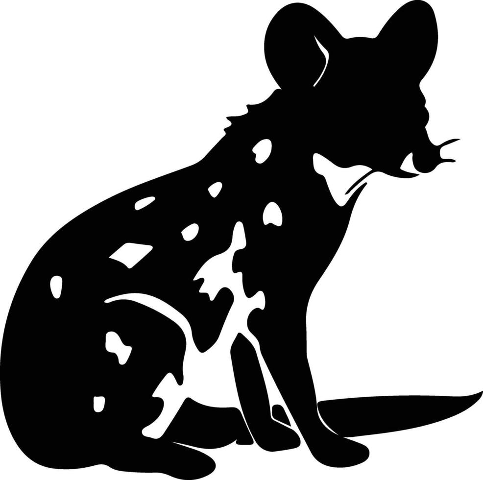 östlichen quoll schwarz Silhouette vektor