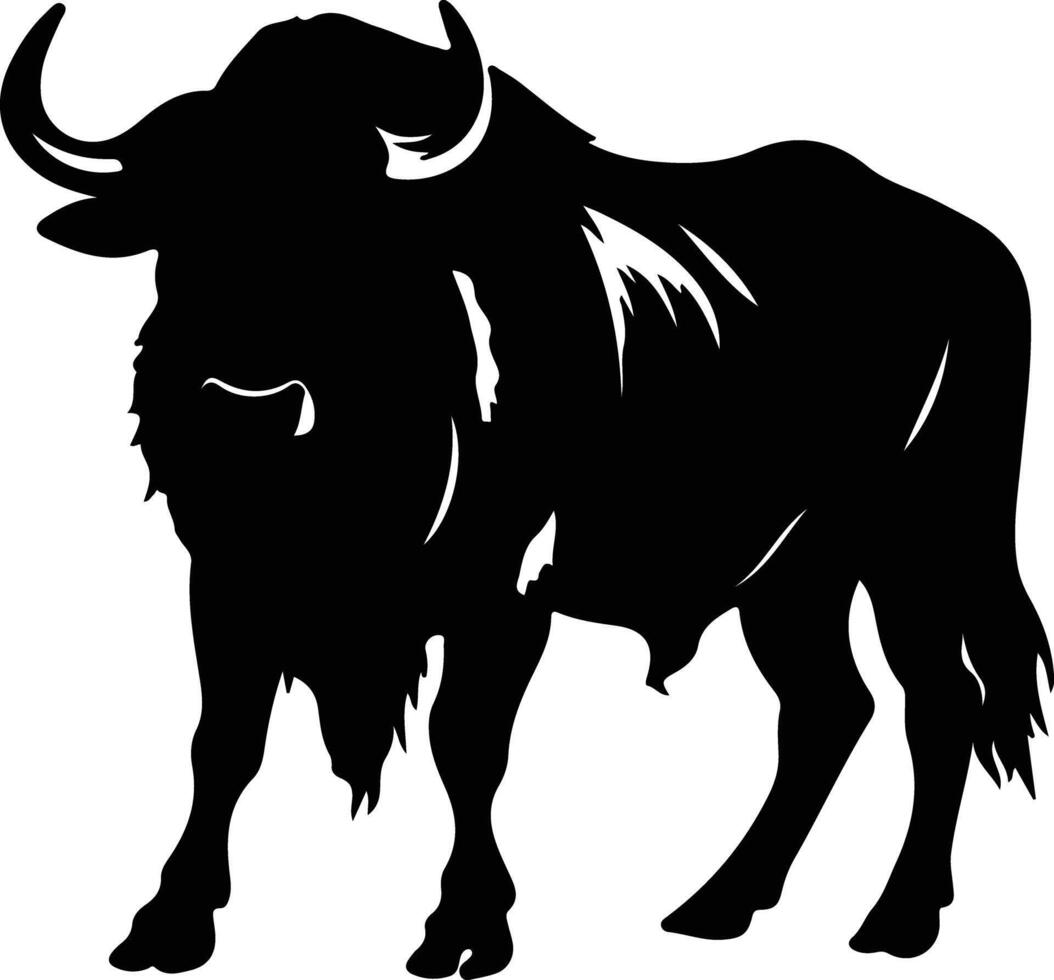 Gnu schwarz Silhouette vektor