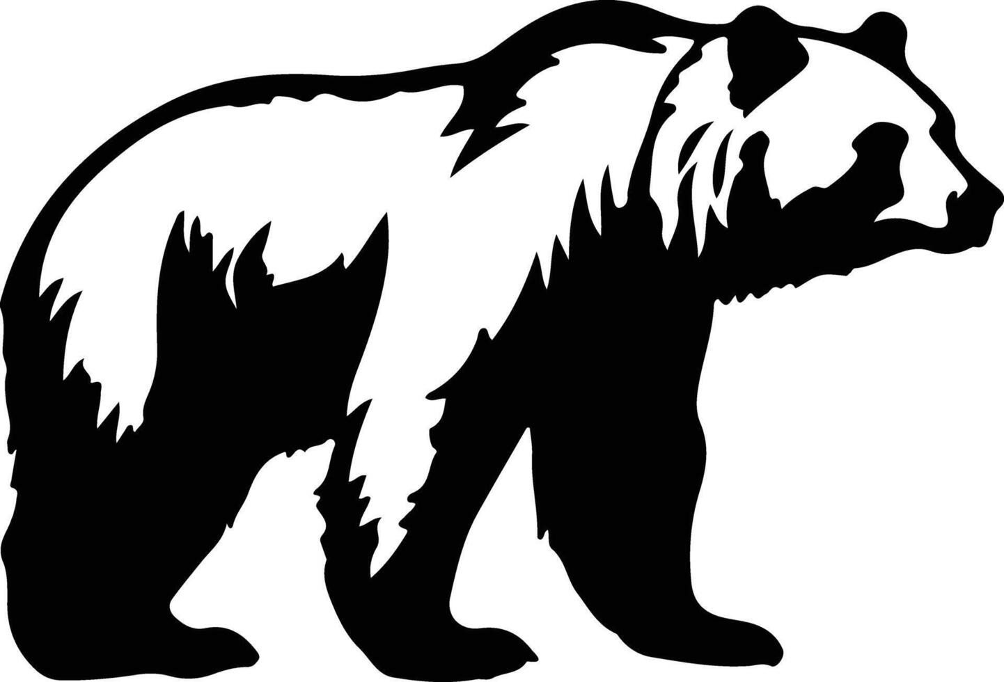 Grizzly Bär schwarz Silhouette vektor