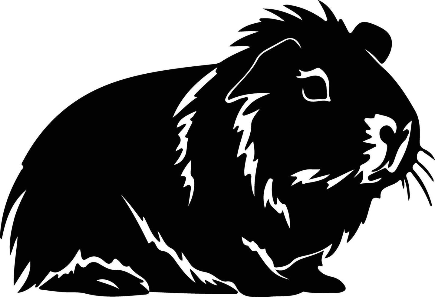 Guinea Schwein schwarz Silhouette vektor